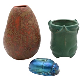 Three Piece Art Pottery Group