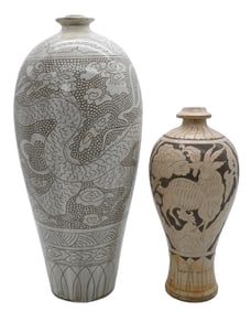 Two Chinese Cizhou Style Stoneware Vases