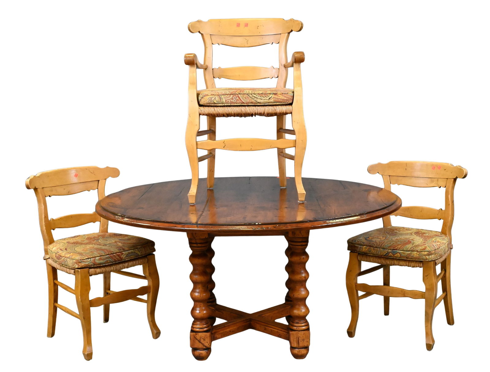 Loyola Fruitwood Round Rustic Dining Table (1 of 6)