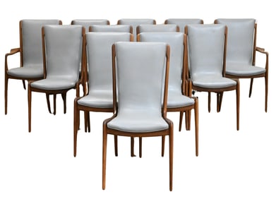 Set of 12 Vladimir Kagan Model KV101 Dining Chairs