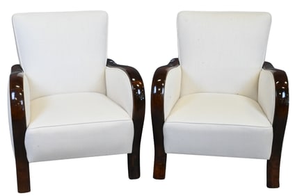 Pair of European Art Deco Armchairs