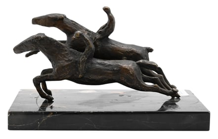 Two Racing Jockeys on Horseback