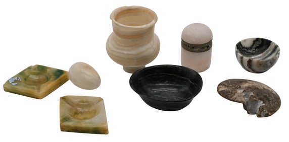 Group of Decorative Hand Carved Stone Objects