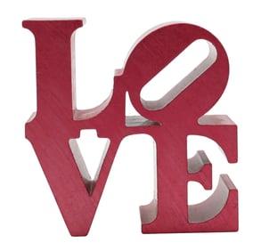 Robert Indiana Style "Love" Milled Aluminum Paper Weight