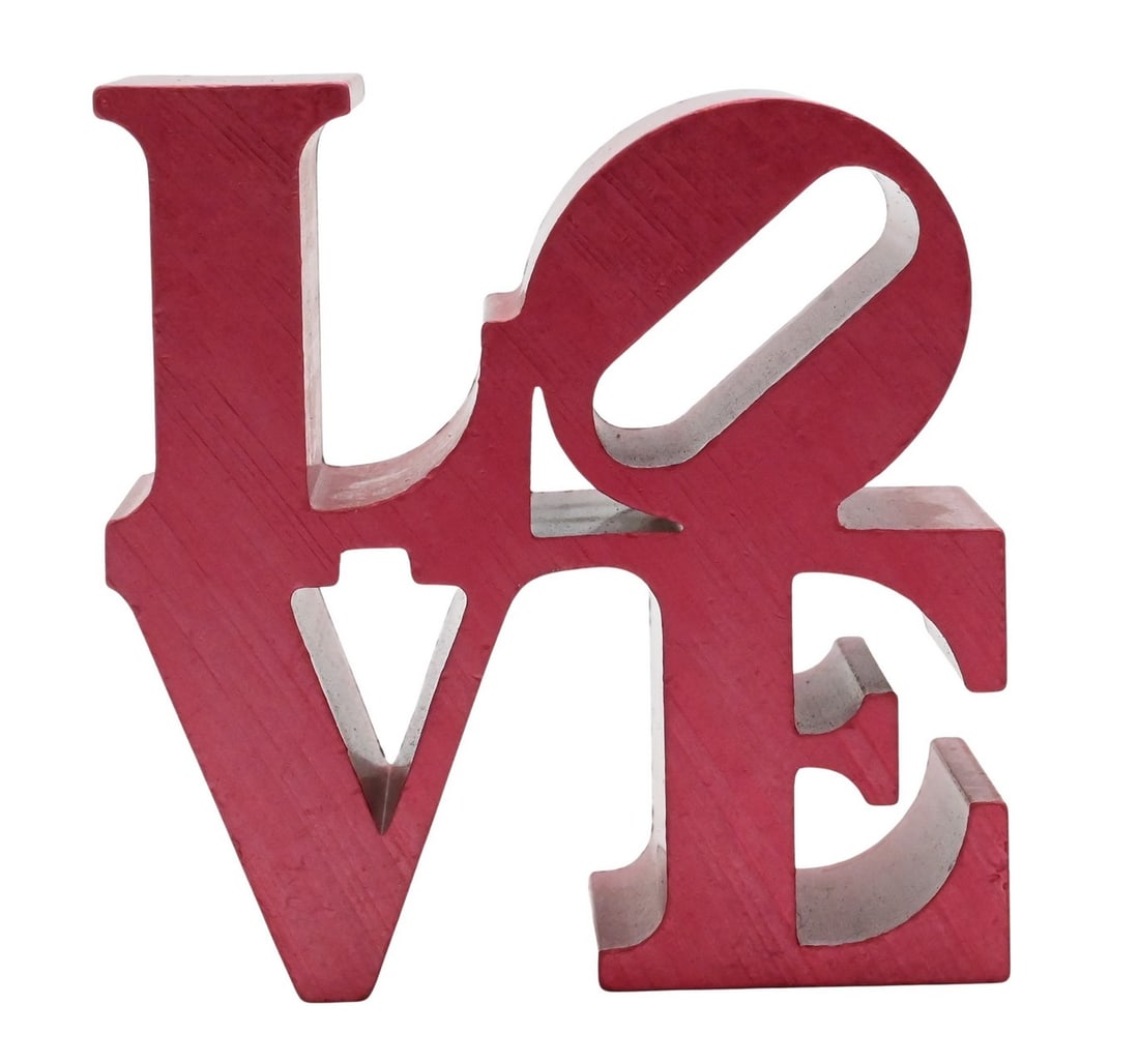 Robert Indiana Style "Love" Milled Aluminum Paper Weight (1 of 4)
