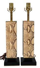 Pair of Mid Century Python Table Lamps