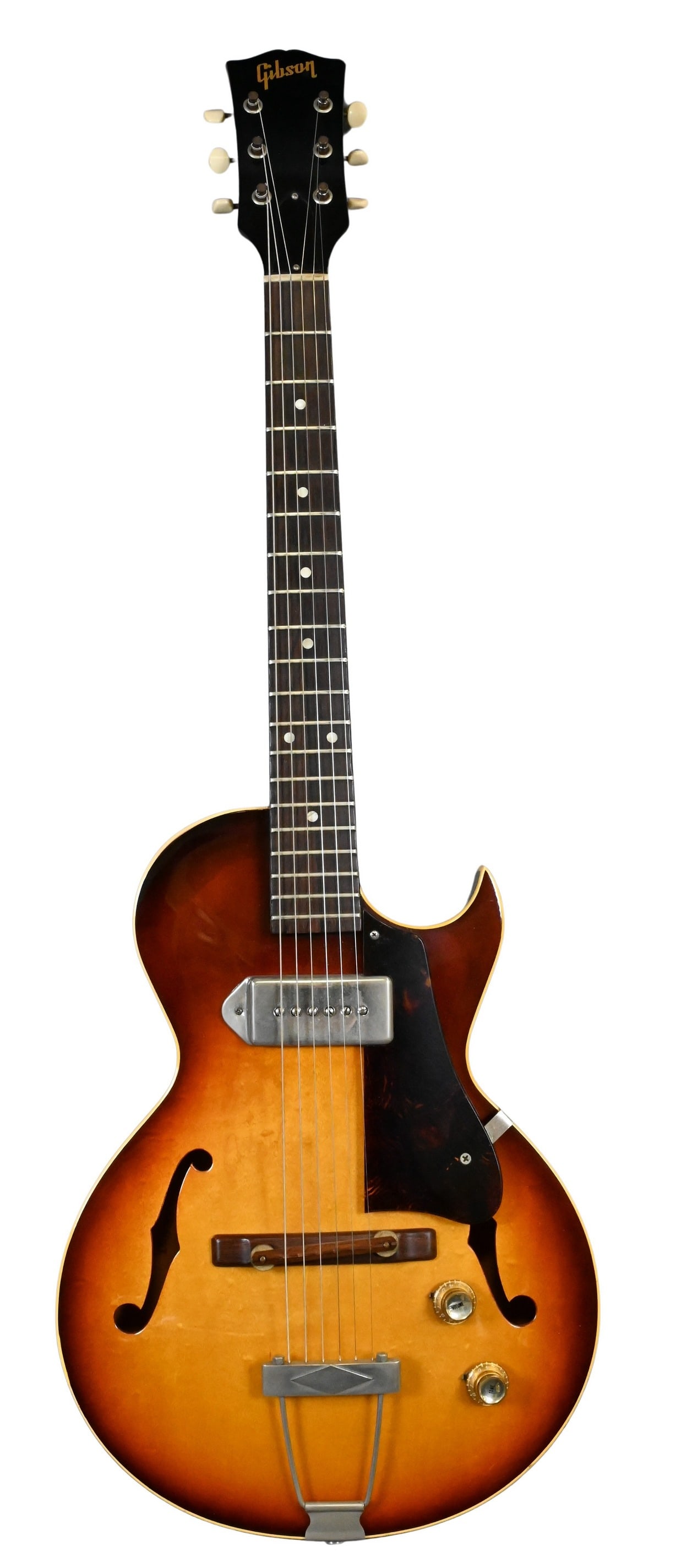 1965 Gibson ES-140 3/4T Electric Guitar: 1965 Gibson ES-140 3/4T Electric Guitar having sunburst finish, serial number 284098, along with hard shell case