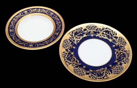 21 Piece Set of Minton Cobalt and Gilt Porcelain China