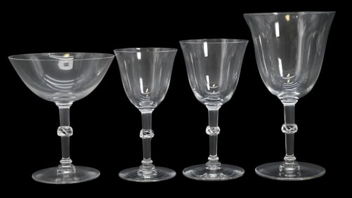 43 Piece Set of Lalique "Beaugency" Crystal Stems
