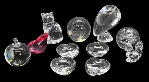 Eleven Piece Decorative Crystal Glass Lot