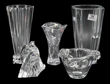 Nine Piece Crystal Vase Group