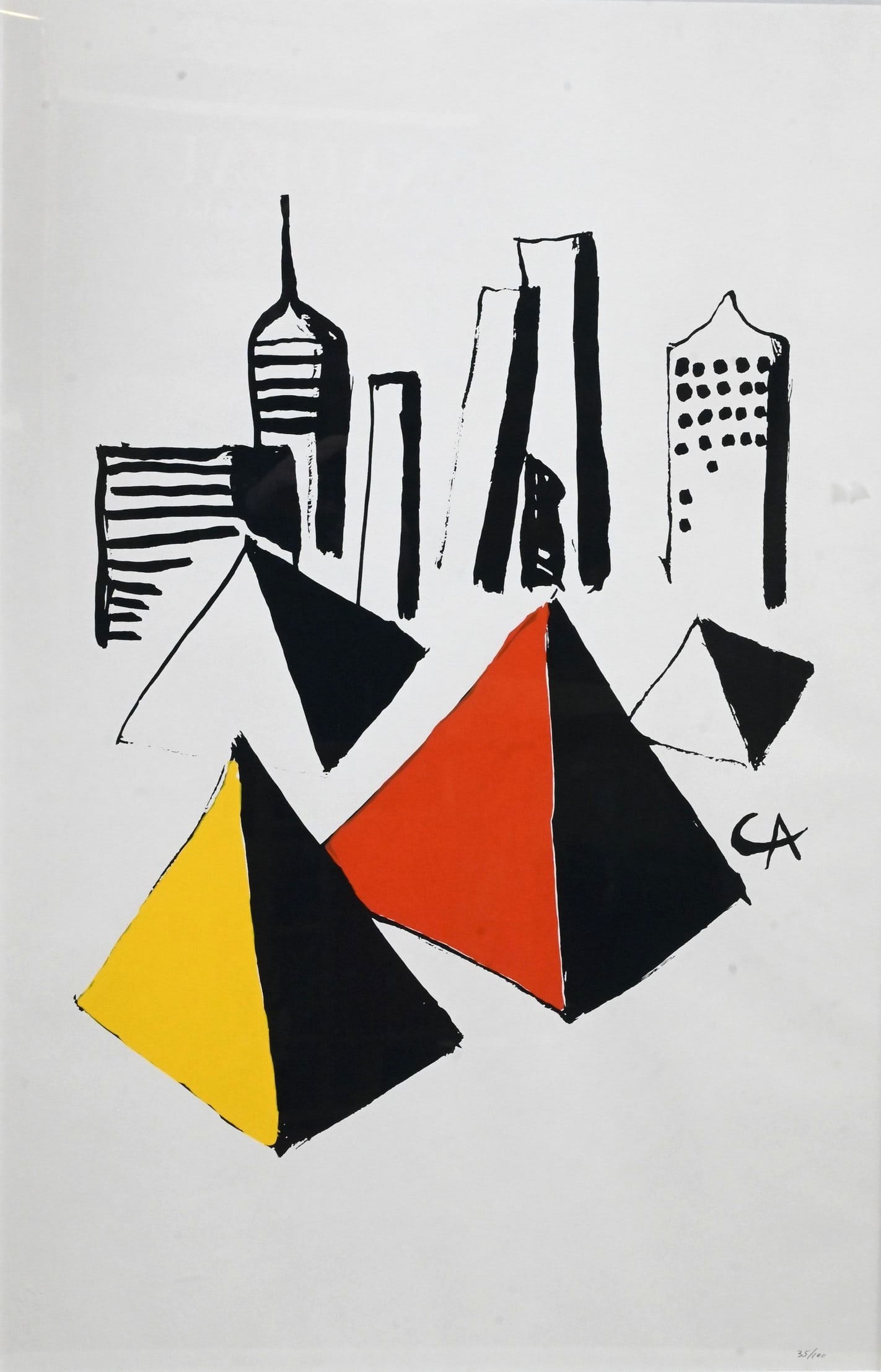 Alexander Calder (American 1898-1976): Alexander Calder (American 1898-1976) "The Boston Society of Architects", circa 1970 Screenprint on wove paper, edition 35/100 Signed in plate CA Publisher stamp lower left 33" x 21 1/2"