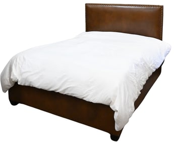 Custom Full Sized Leather Upholstered Bed
