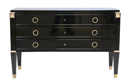 De Coene Frères Art Moderne Three-Drawer Ebonized Chest