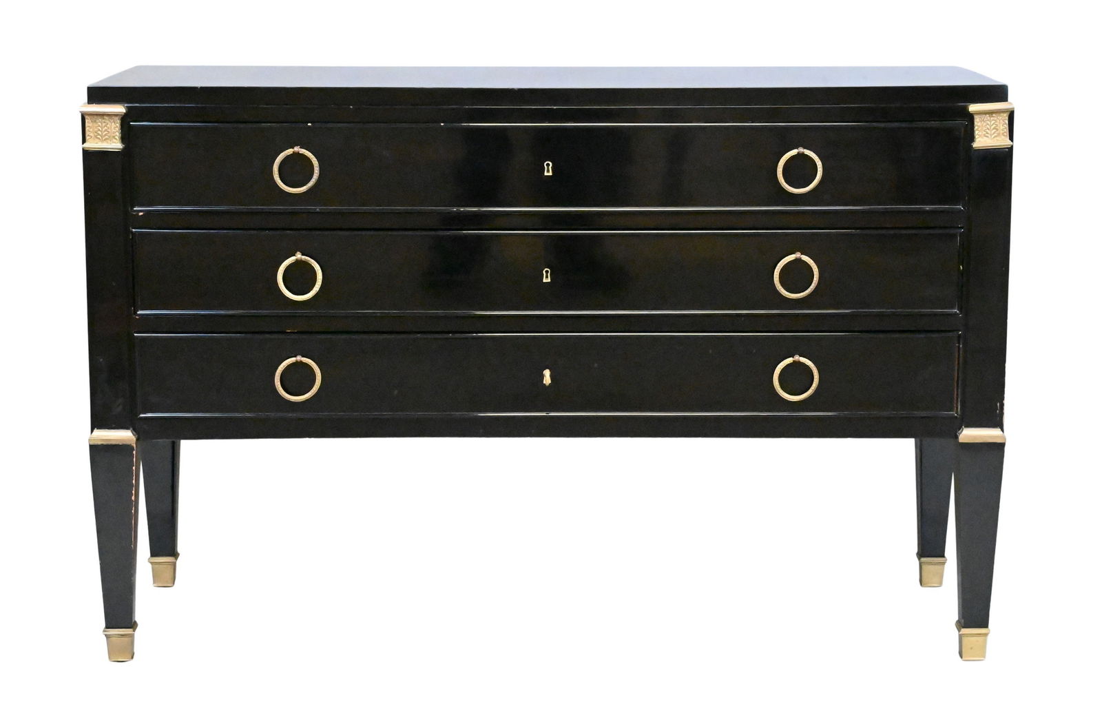 De Coene Frères Art Moderne Three-Drawer Ebonized Chest (1 of 5)