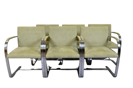Set of Six Mies Van Der Rohe Dining Chairs