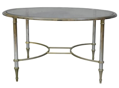 Mid-Century Modern Round Glass Top coffee Table