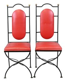 Pair of French Mid-Century Modern Iron Chairs