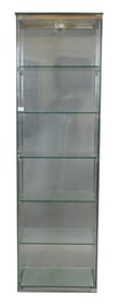 Mid Century Modern Glass and Chrome Curio Cabinet