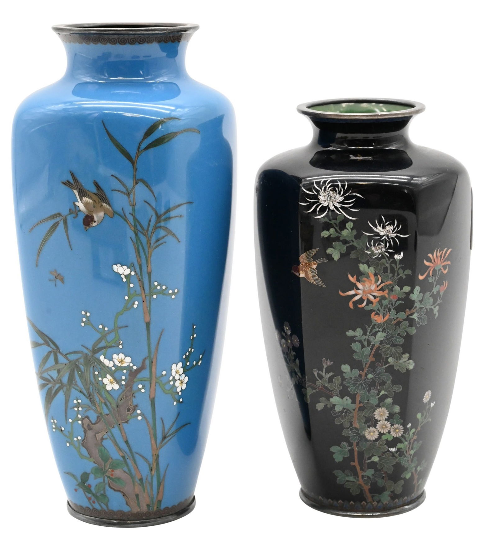 Two Japanese Fine Wire Cloisonne Vases (1 of 8)