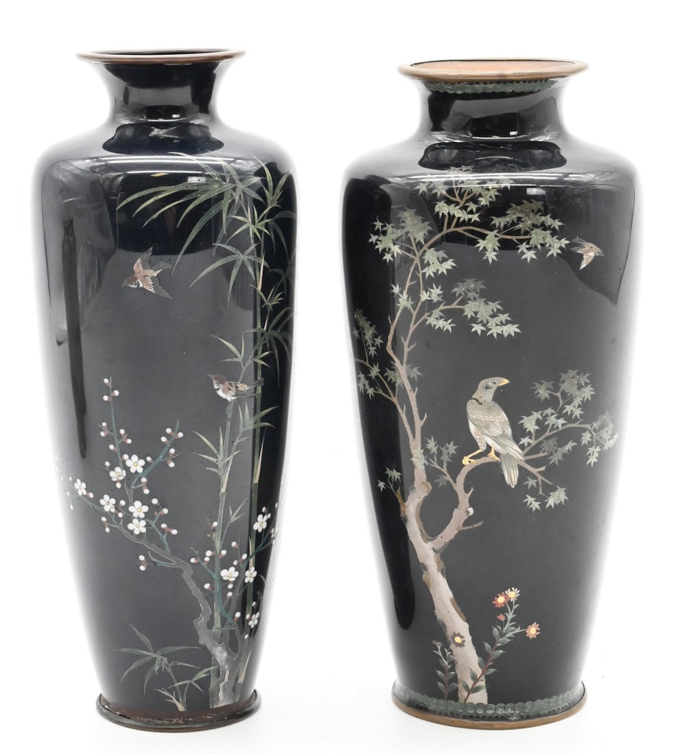 Two Japanese Cloisonne Fine Wire Vases (1 of 6)
