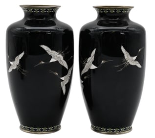 Pair of Japanese Cloisonne Vase