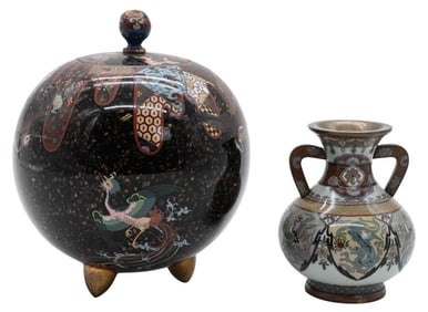 Two Piece Cloisonne Lot