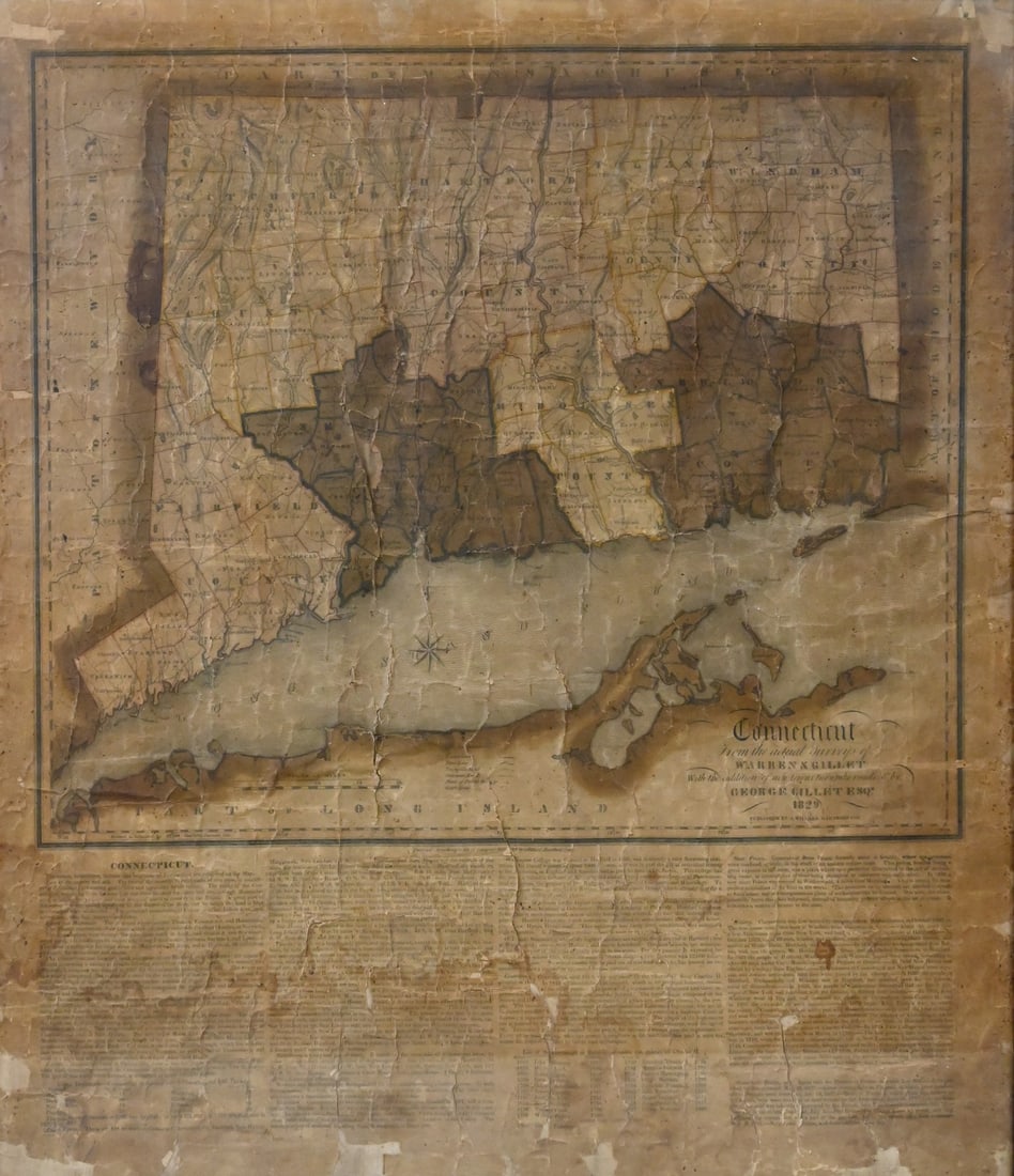 Warren & Gillet, with Additions by George Gillett "Map of Connecticut" (1 of 6)