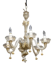 Six Light Venetian Murano Chandelier
