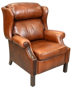 Ethan Allen Leather Upholstered Wingback Recliner