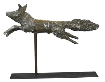 American Folk Art Cast-Metal Fox Weathervane