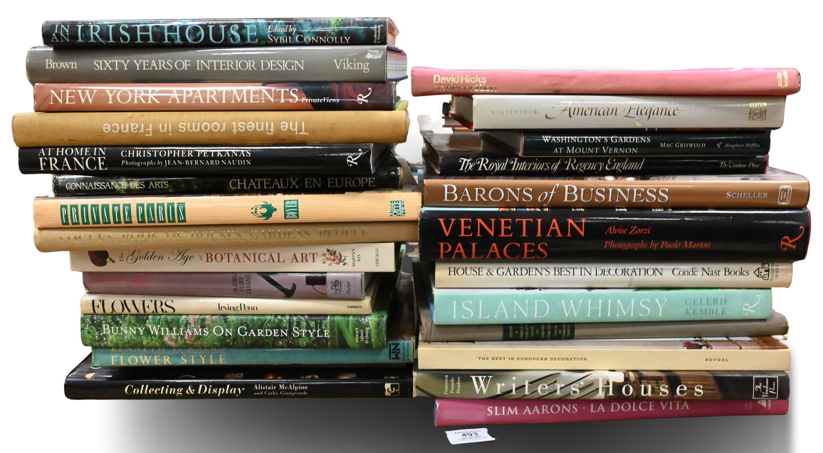 Approximately 27 Interior Design, Garden, and Decorative Arts Books: Approximately 27 Interior Design, Garden, and Decorative Arts Books Including David Hicks, On Decoration; American Elegance (Winterthur); Mac Griswold, Washington's Gardens at Mount Vernon; The Royal