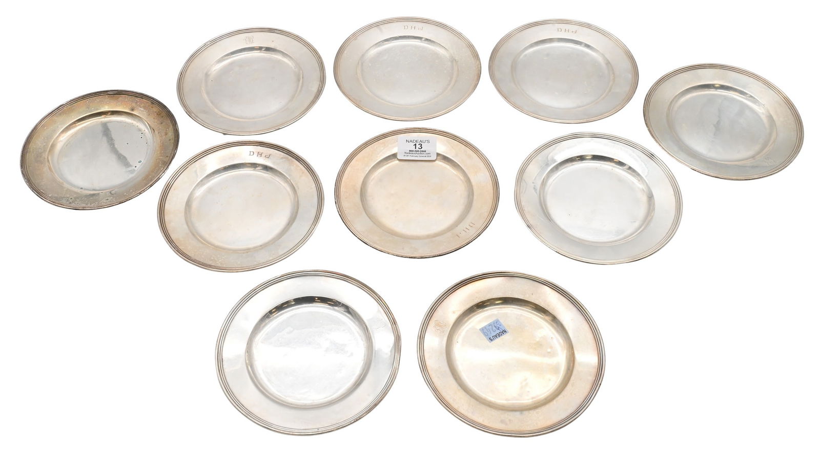 10 Sterling Silver Bread and Butter Plates (1 of 5)