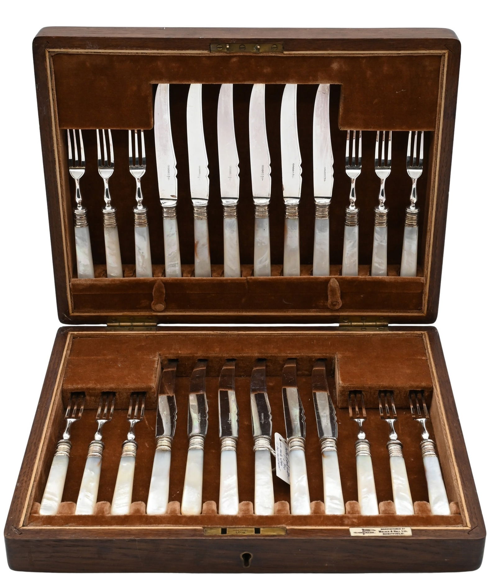 Walker and Hall Ltd Sheffield Mother of Pearl Cased Fruit / Dessert Set (1 of 4)