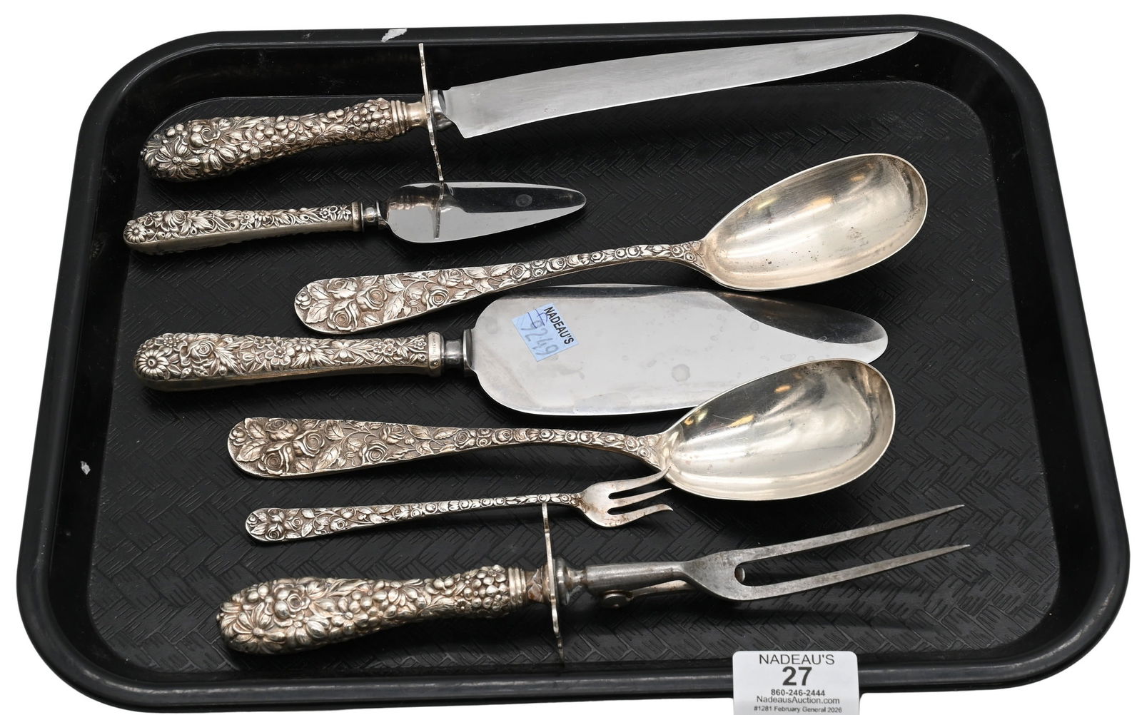 Seven Piece Repousse Sterling Silver Group (1 of 4)