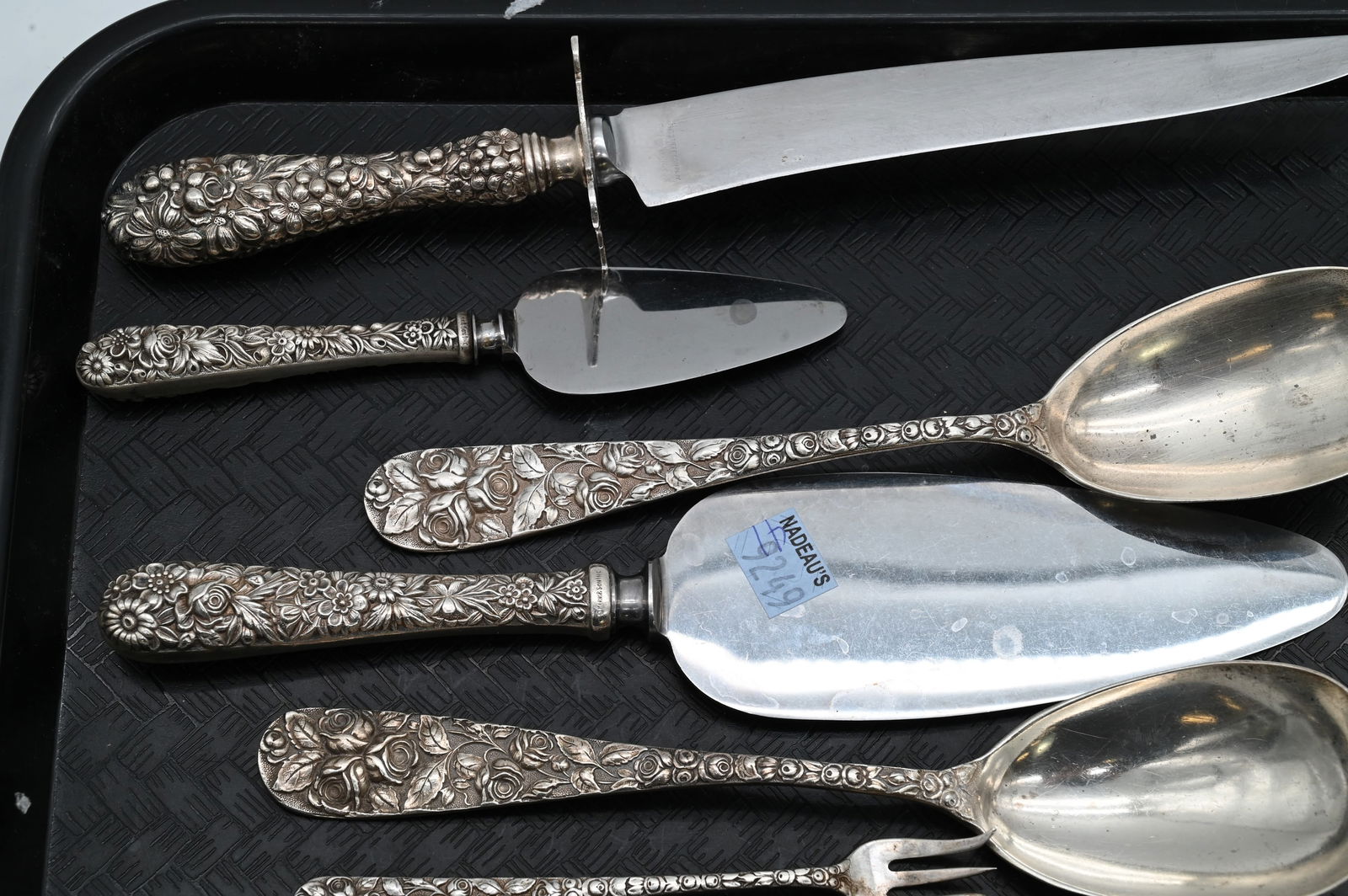 Seven Piece Repousse Sterling Silver Group - 3