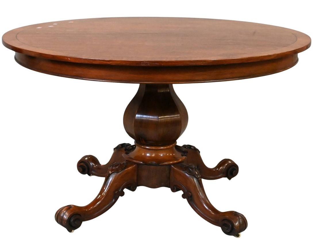 Rosewood Victorian Style Round Dining Table (1 of 4)