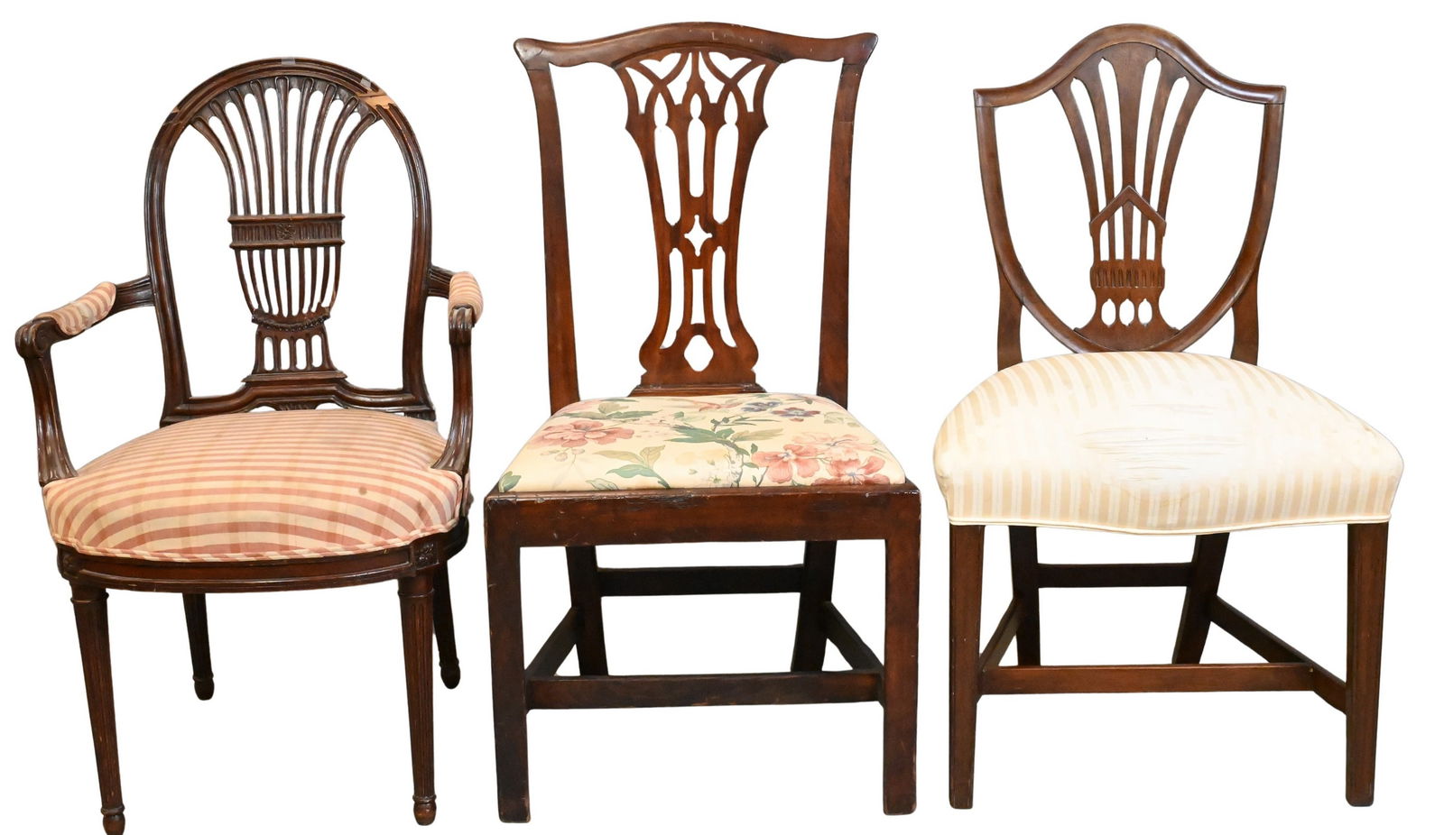 Three Antique Mahogany Side Chairs (1 of 4)