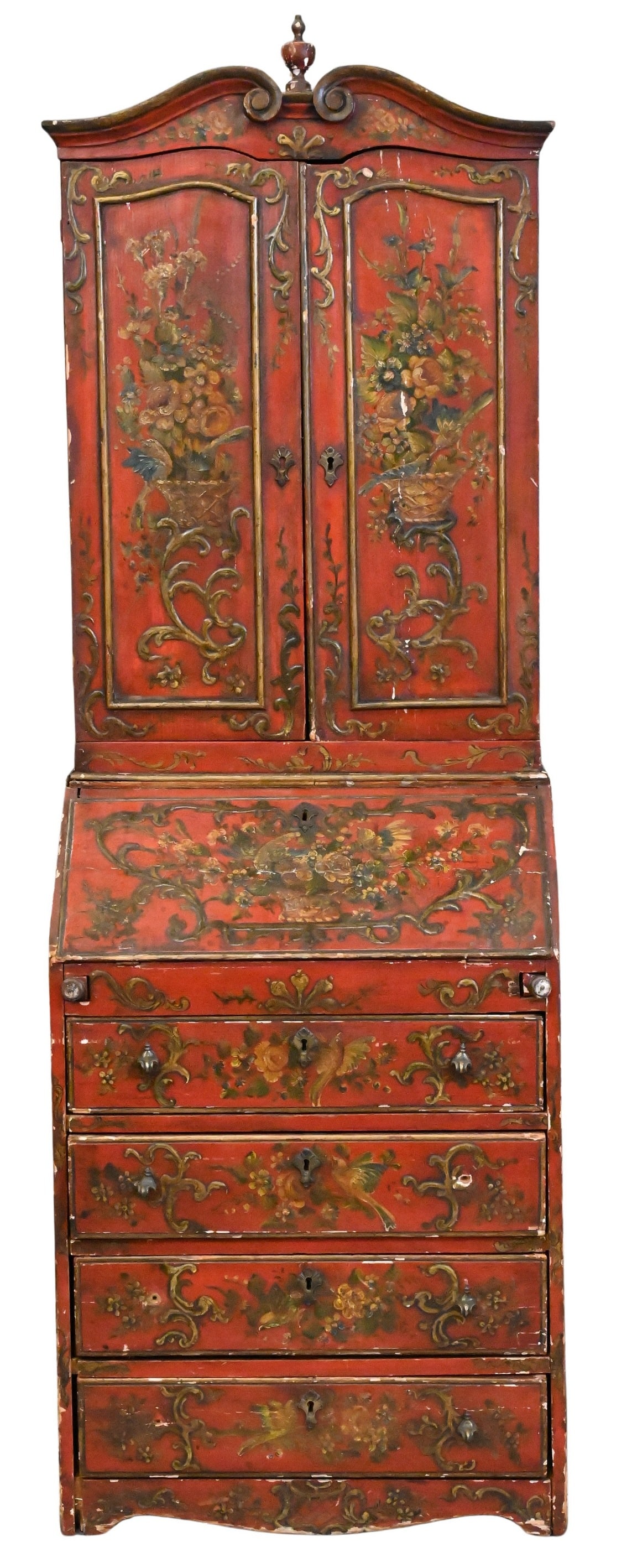 Japanned Two Part English Secretary Desk (1 of 6)