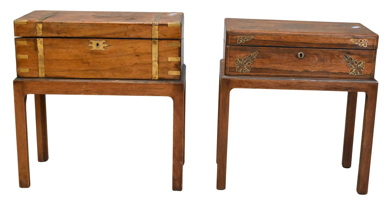 Brass Bound Lift Top Lap Desk Complete with Inkwells (1 of 6)