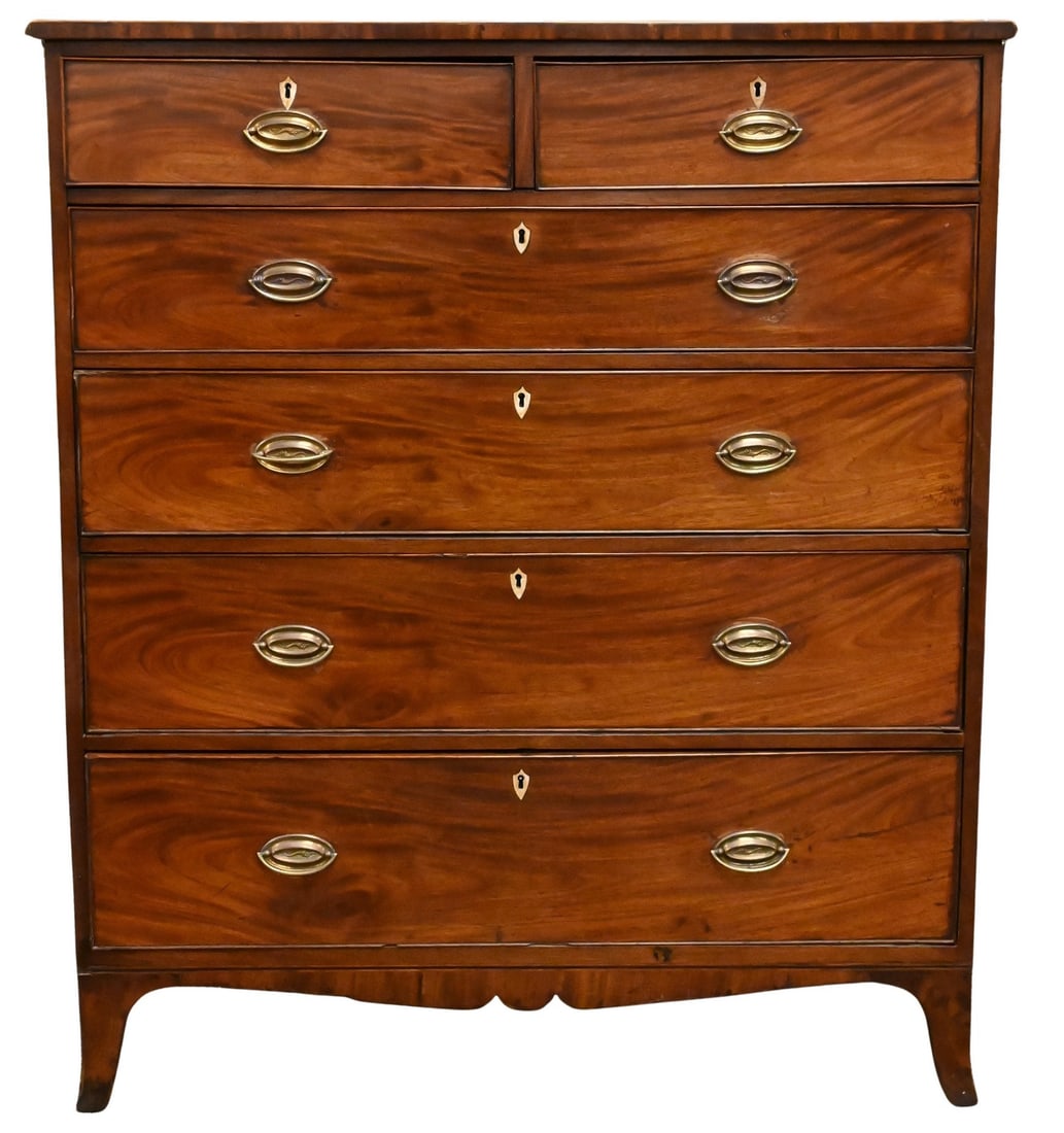 George III Mahogany Two over Four Drawer Chest on French Feet (1 of 5)