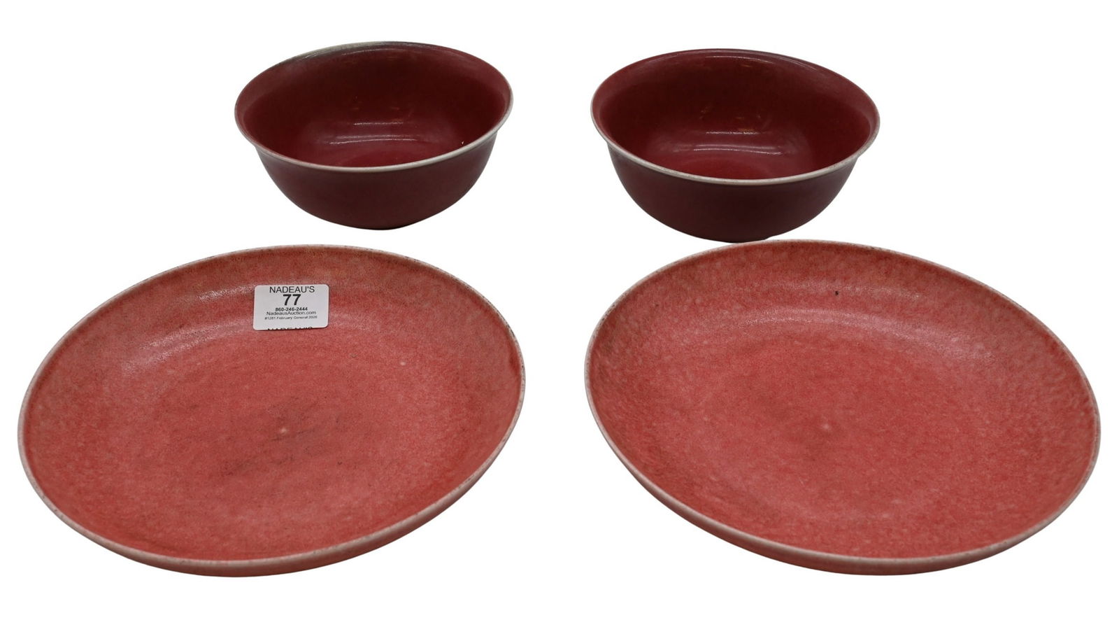 Four Chinese Porcelain Oxblood Pieces (1 of 9)