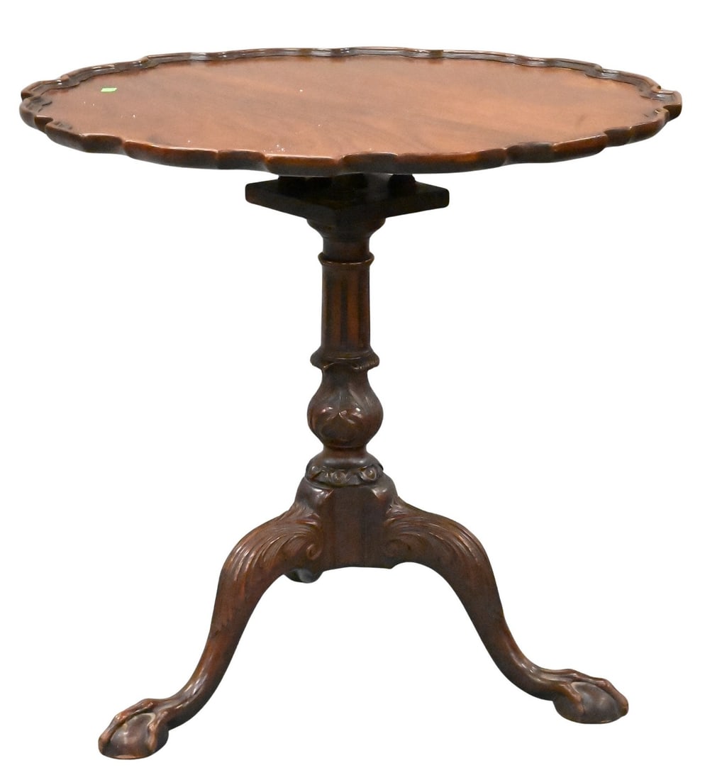 Custom Mahogany Piecrust Tip and Turn Tea Table (1 of 4)