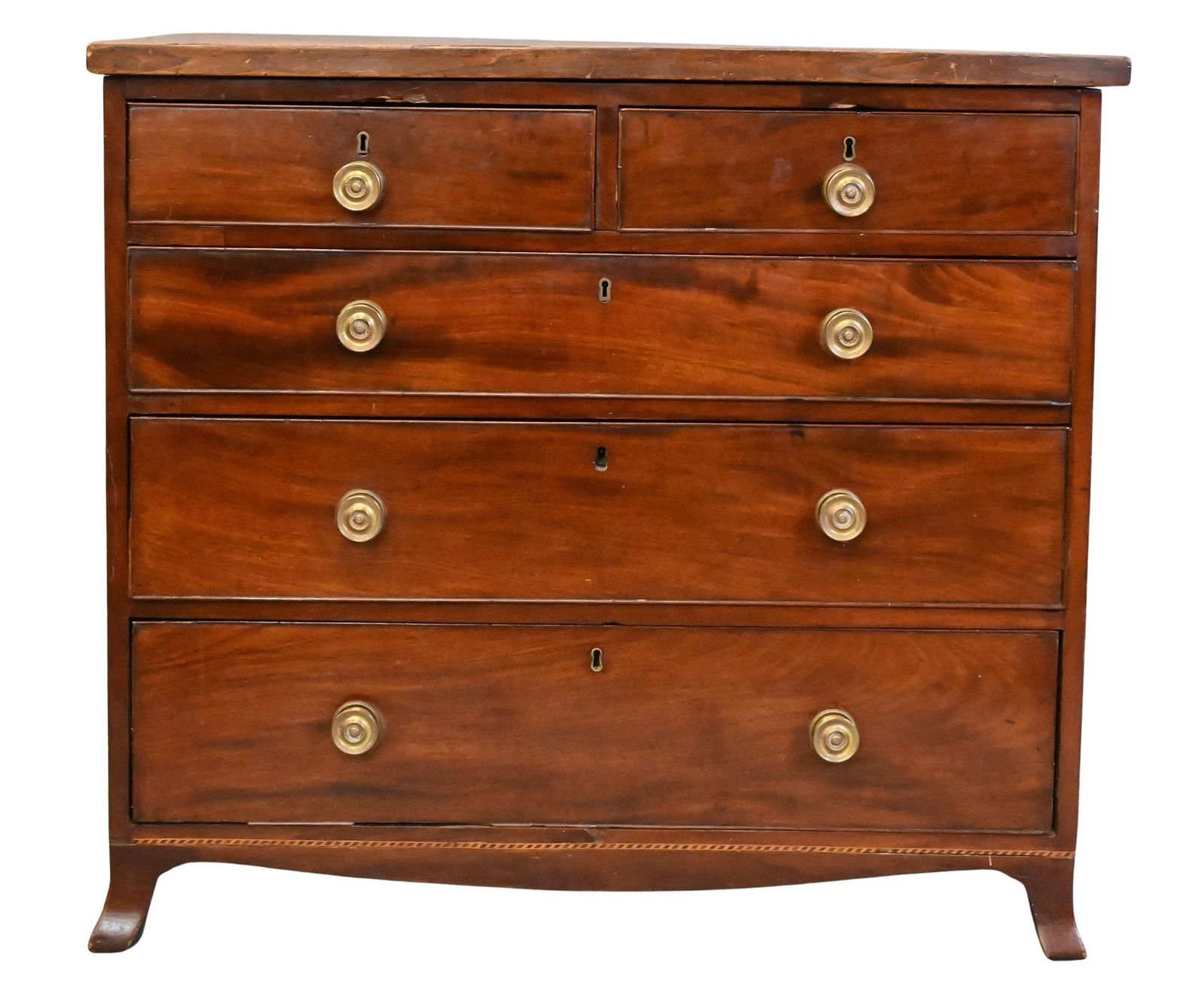 Federal Mahogany Two Over Three Drawer Chest on French Feet (1 of 6)