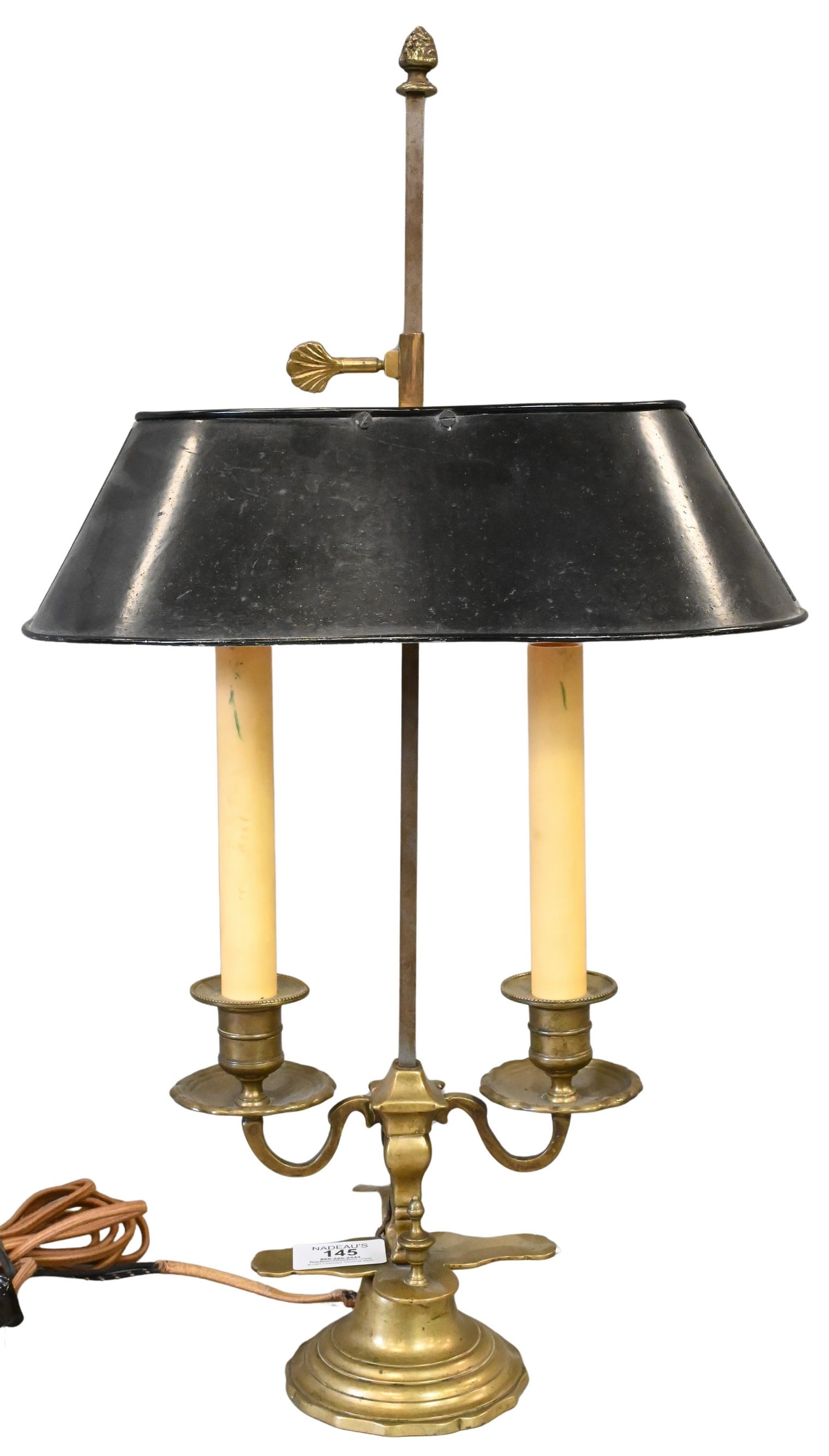 Steel and Brass Bouillotte Lamp (1 of 4)