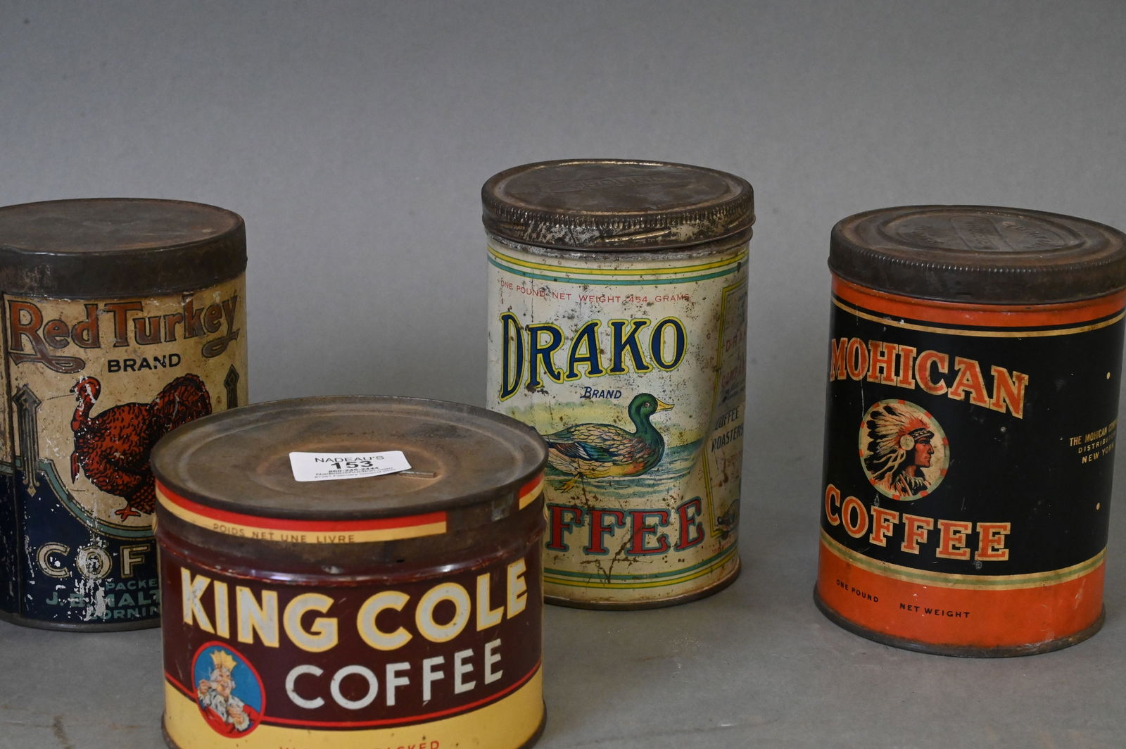 Five Vintage Coffee Tin Advertisements - 3