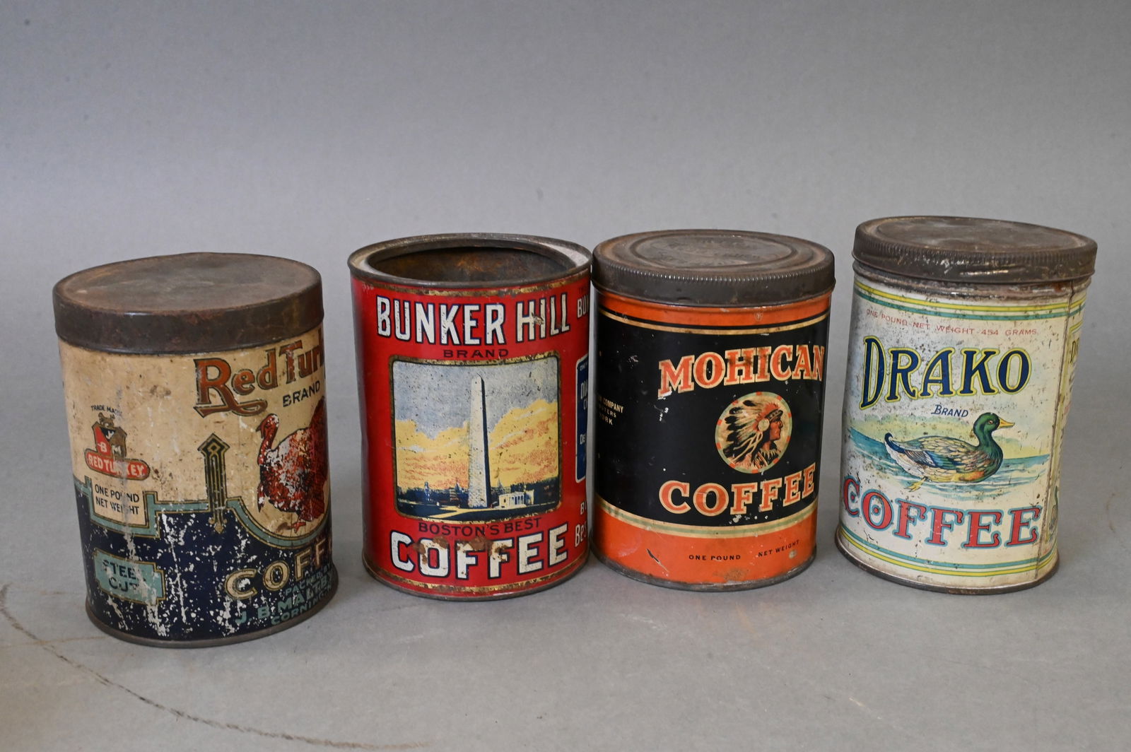 Five Vintage Coffee Tin Advertisements - 5