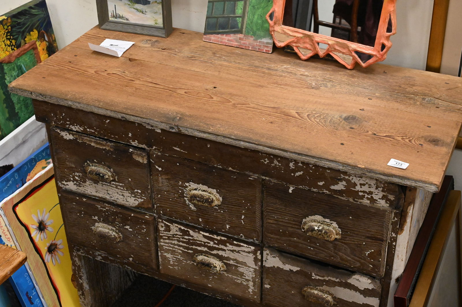 Primitive Style Six Drawer Cabinet - 3