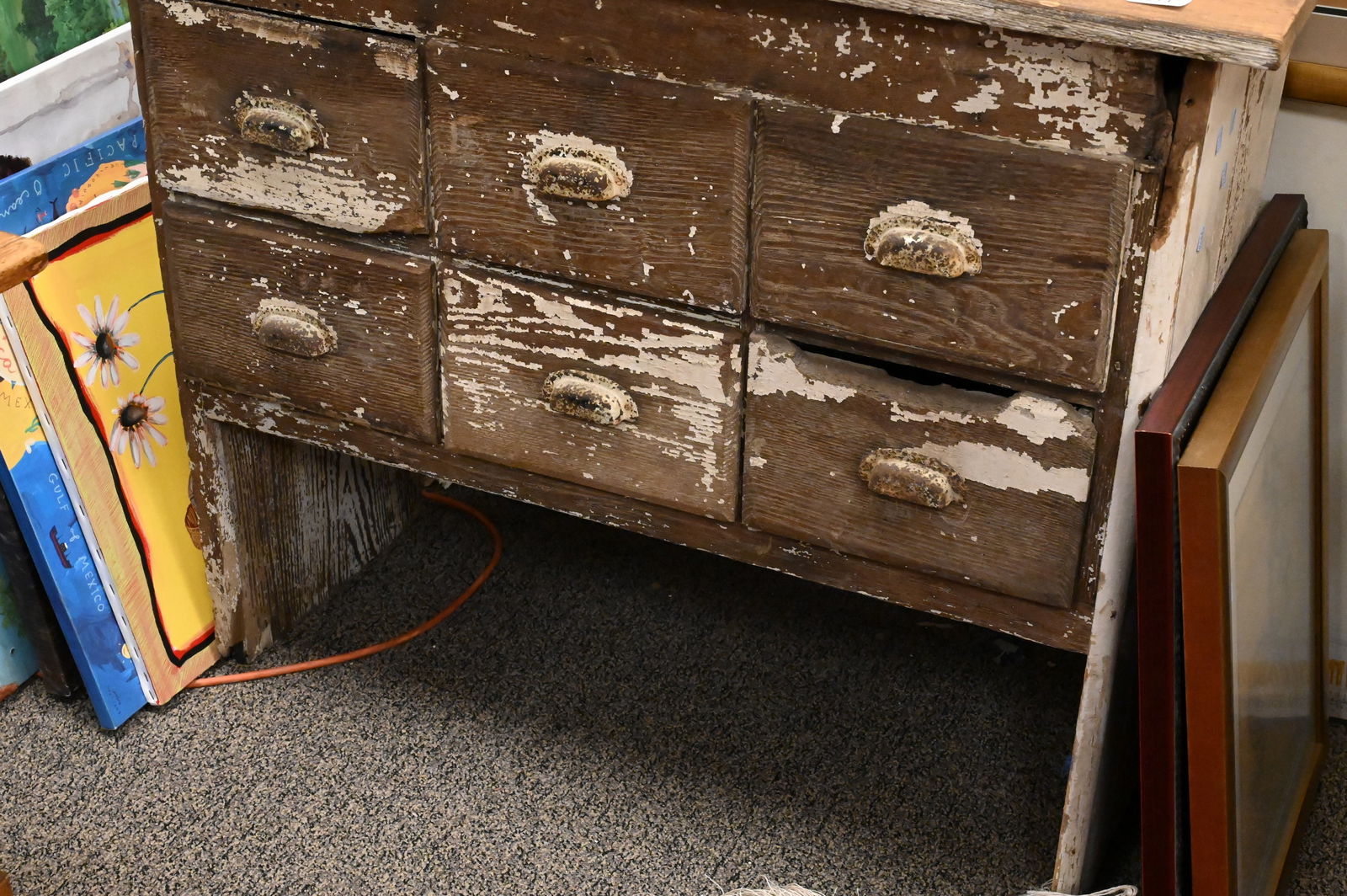 Primitive Style Six Drawer Cabinet - 4