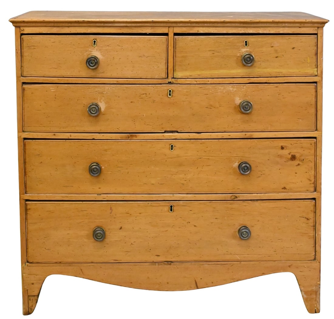 Federal Pine Two Over Three Drawer Chest (1 of 5)